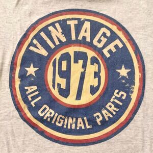 Graphic T-Shirt Mens Large Vintage 1973 All Original Parts Short Sleeve Tee